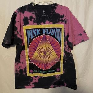 Pink Floyd Size L/XL Large XL T-Shirt Tye Dye Pink & Black Shirt